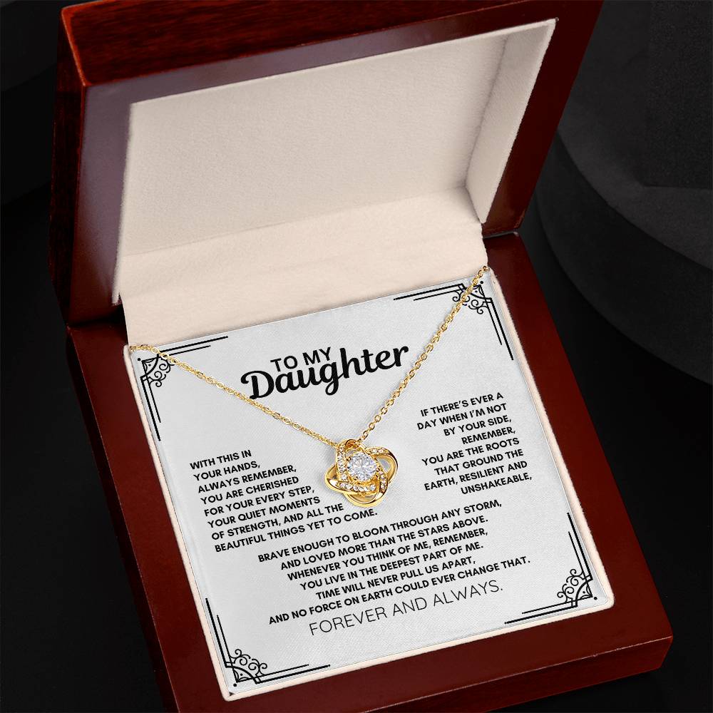 To My Daughter: :Love Knot Necklace Celebrating Love, Strength, and the Journey Ahead