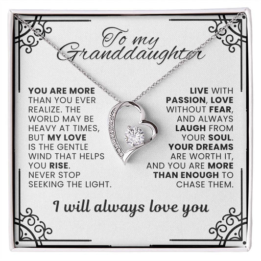 To My Granddaughter Forever Love Necklace