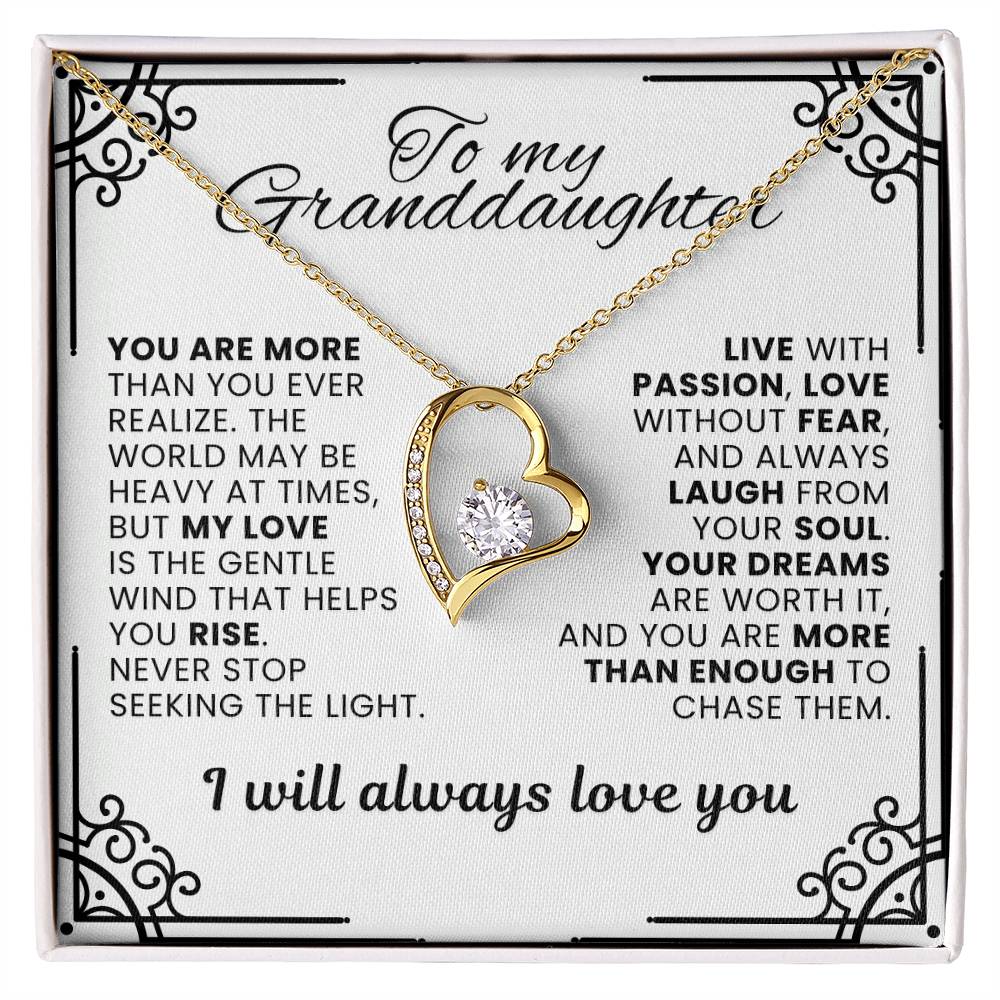To My Granddaughter Forever Love Necklace