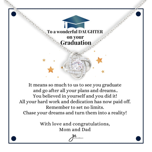 To A Wonderful Daughter Graduation Necklace - Love Knot