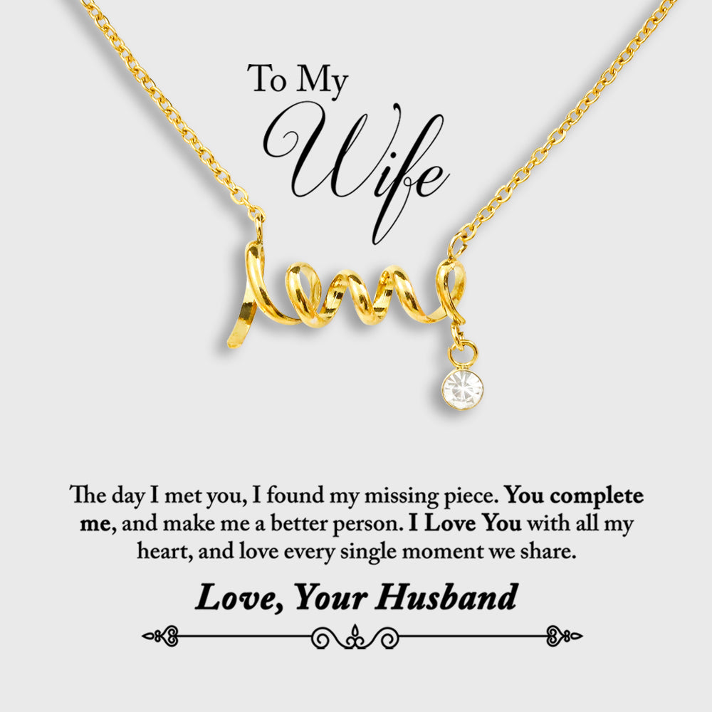 Wife Necklace - I Love You With All My Heart