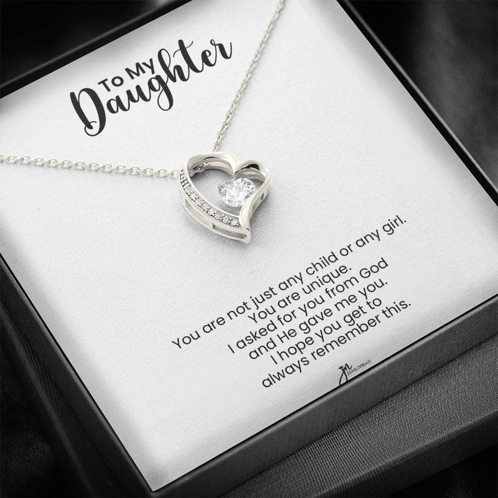 To My Daughter Forever Love Necklace - You Are Unique