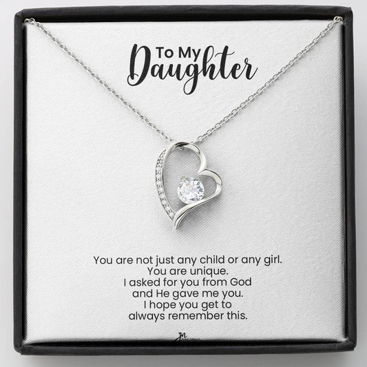 To My Daughter Forever Love Necklace - You Are Unique