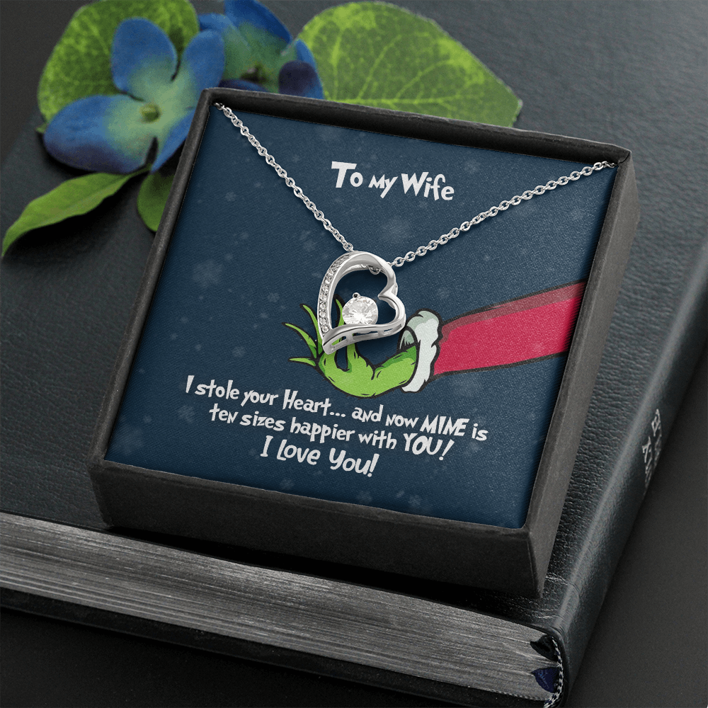 Grinch Necklace - To My Wife Forever Love - Silver