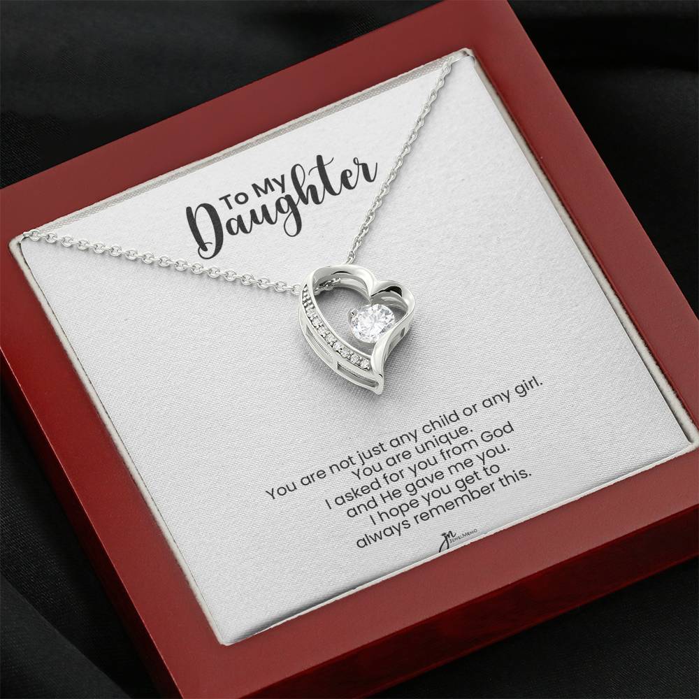 To My Daughter Forever Love Necklace - You Are Unique