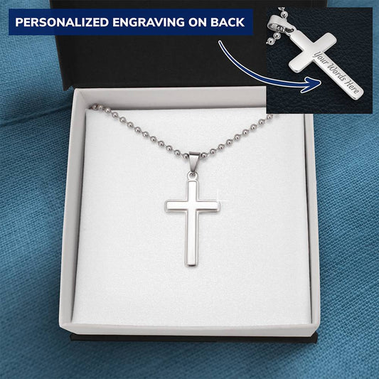 NEW Personalized Cross with Military Style Ball Chain