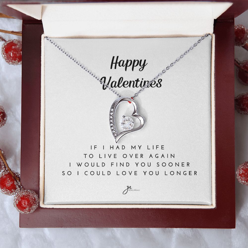Happy Valentines Love Knot Necklace - White Card
