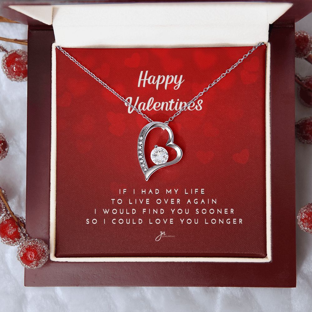 Happy Valentines Love Knot Necklace - Red Card