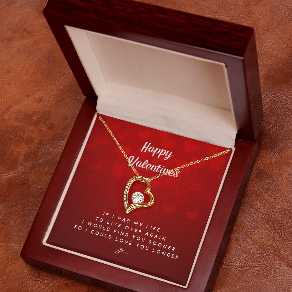 Happy Valentines Love Knot Necklace - Red Card