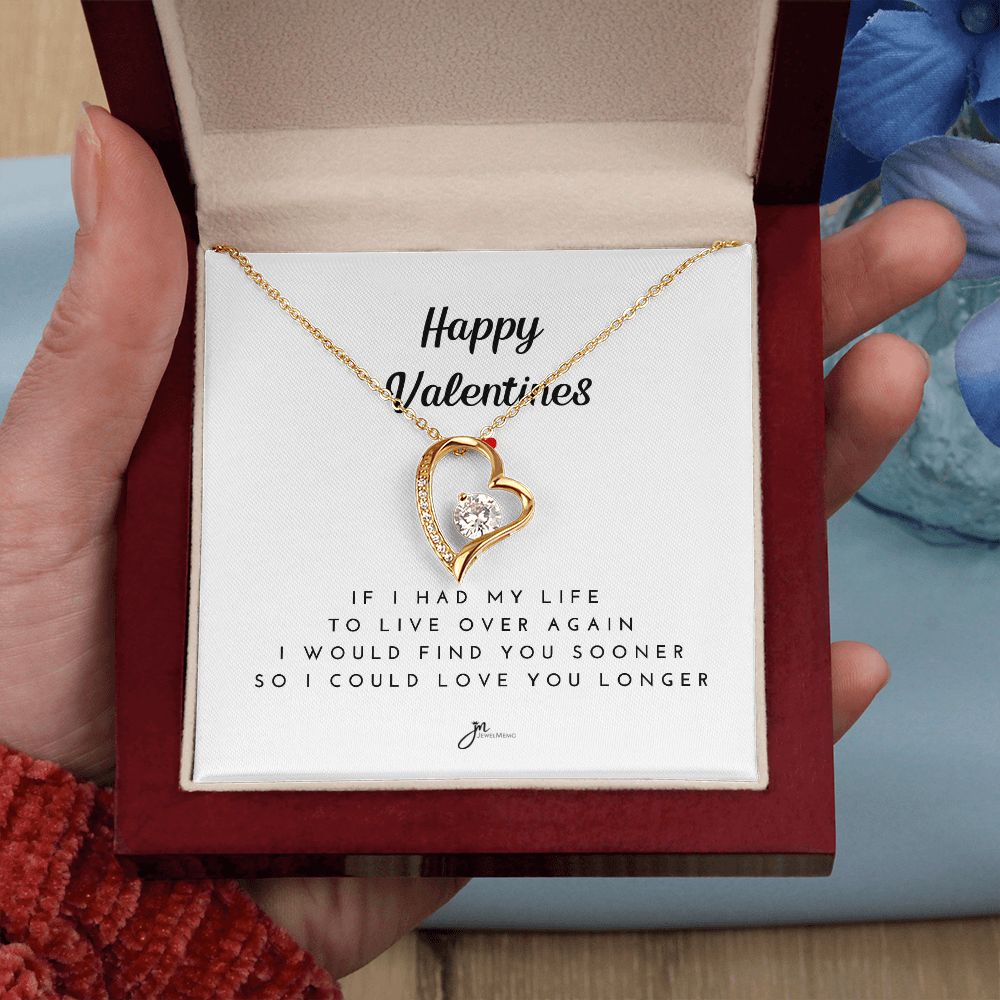 Happy Valentines Love Knot Necklace - White Card