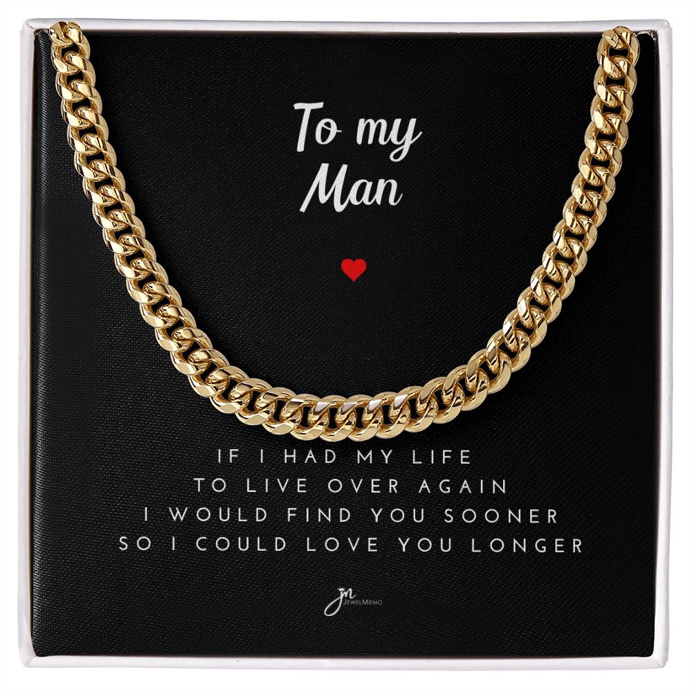 To Love You Longer Cuban Link Chain Necklace