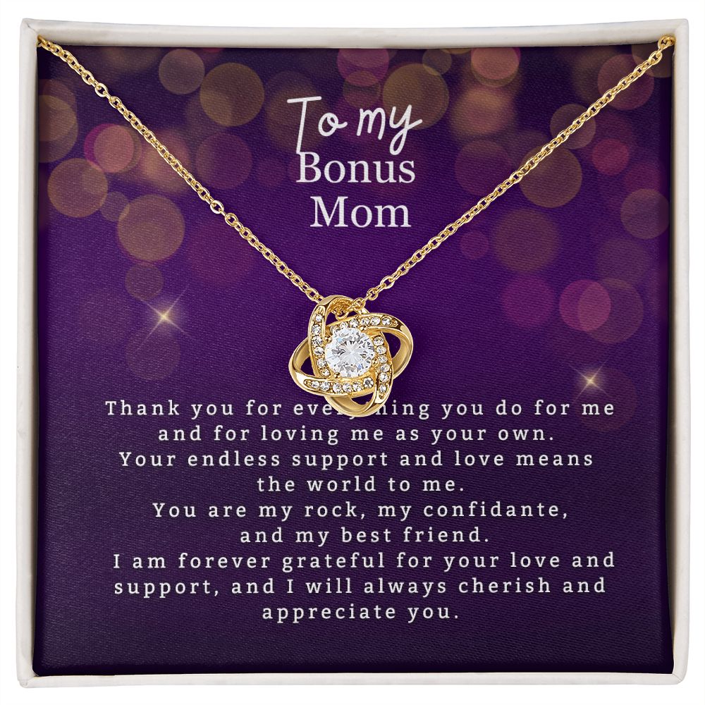 To My Bonus Mom Love Knot Necklace