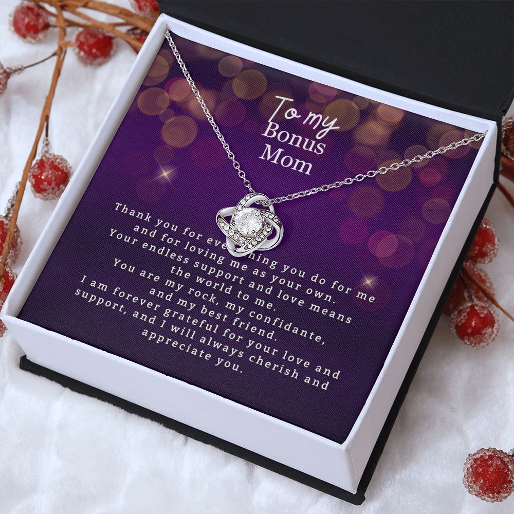 To My Bonus Mom Love Knot Necklace