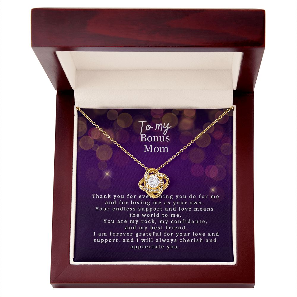 To My Bonus Mom Love Knot Necklace