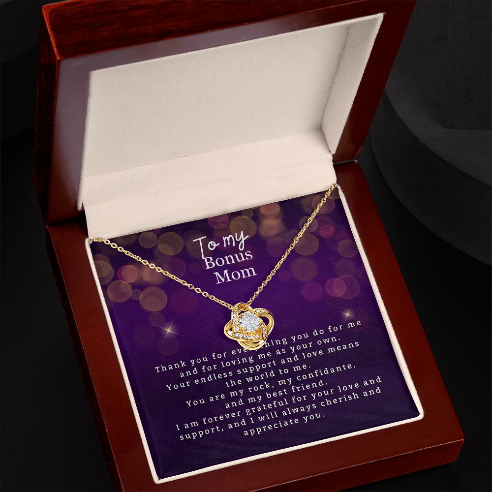 To My Bonus Mom Love Knot Necklace