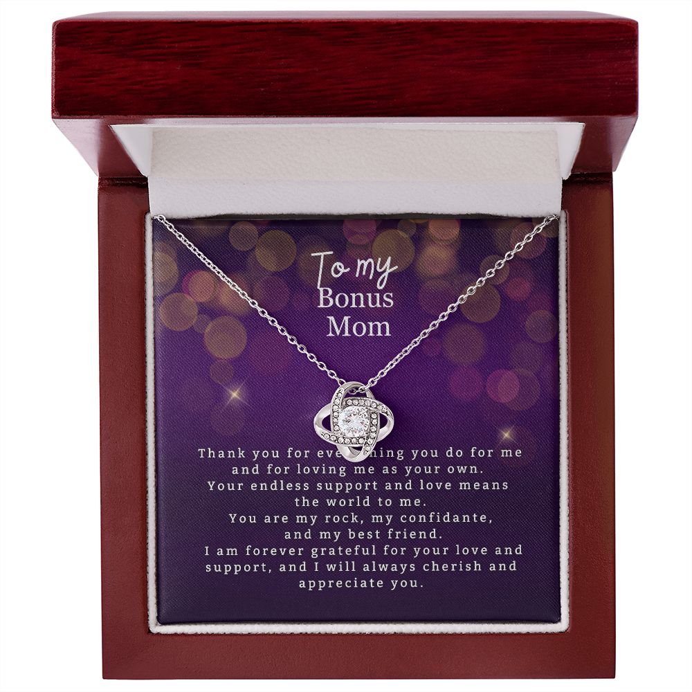 To My Bonus Mom Love Knot Necklace
