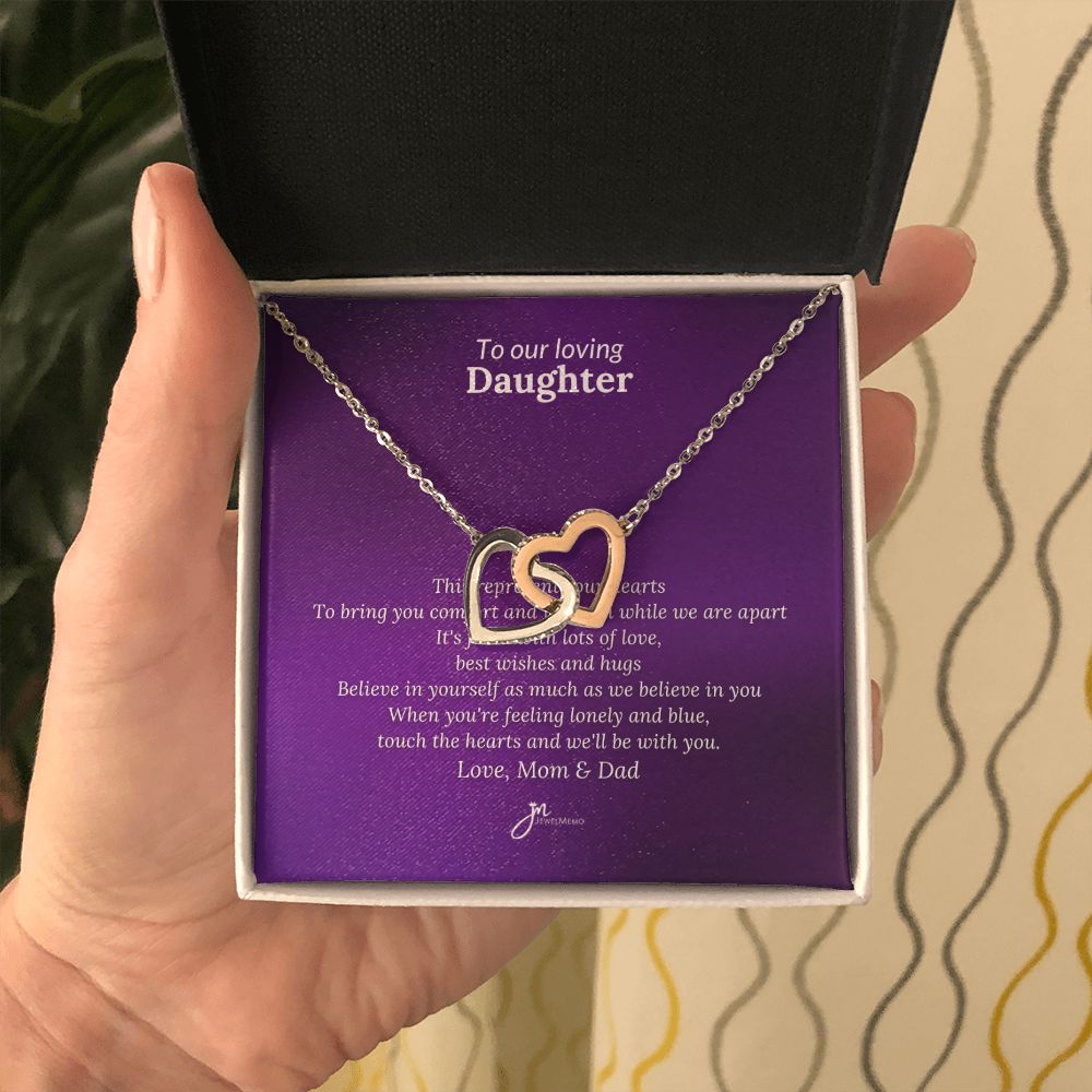 To Our Loving Daughter Interlocking Hearts Necklace