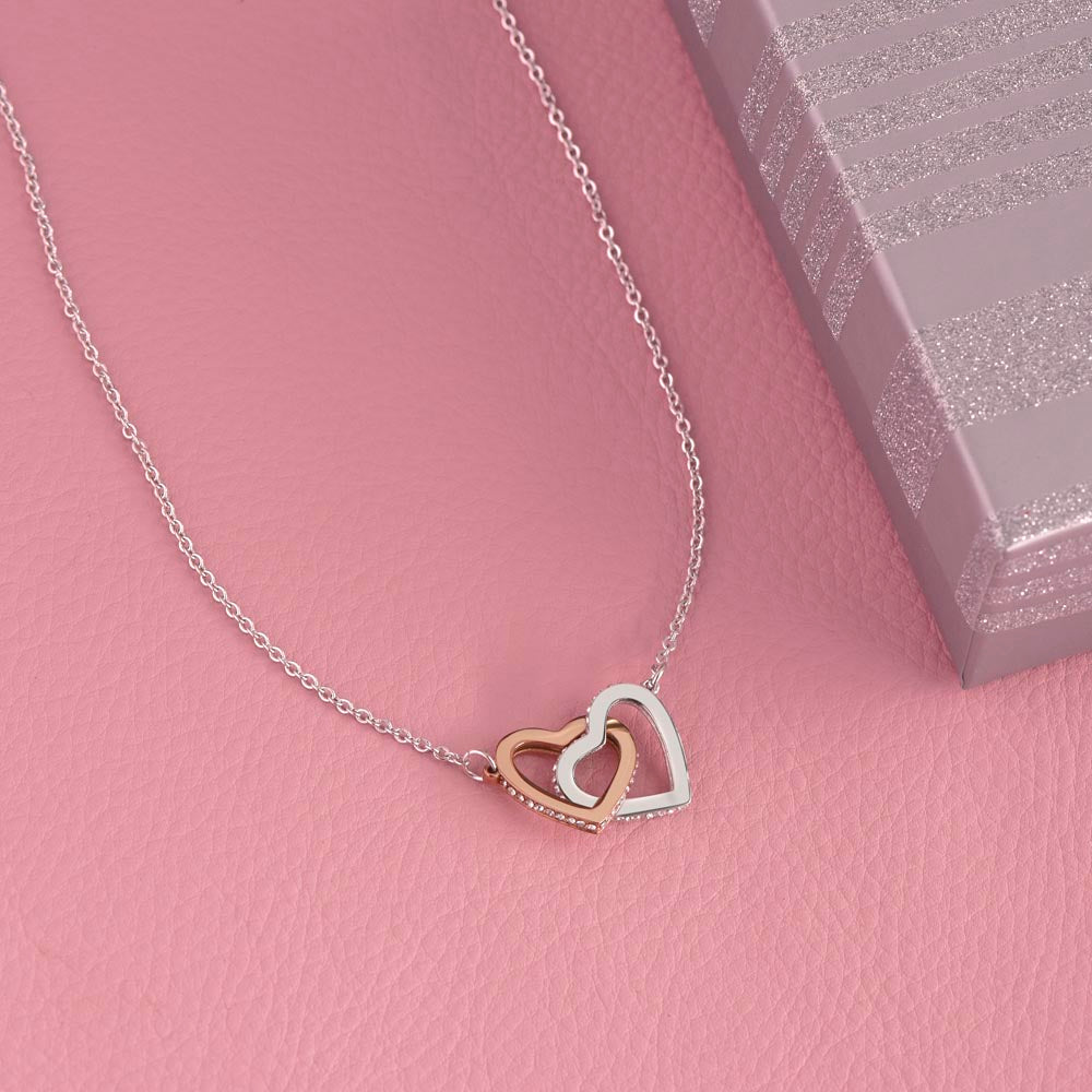 Personalized My Favorite Love Story Interlocking Hearts Necklace