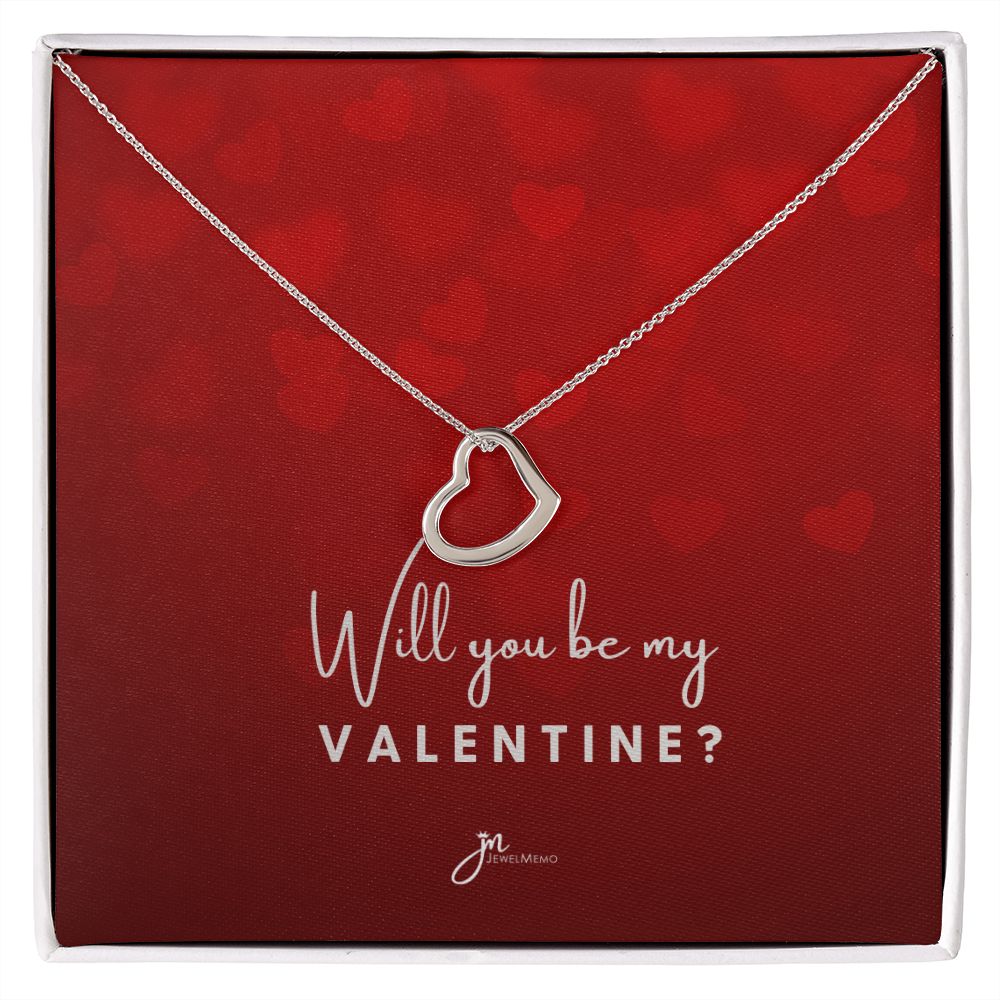 Will You Be My Valentine Heart Necklace
