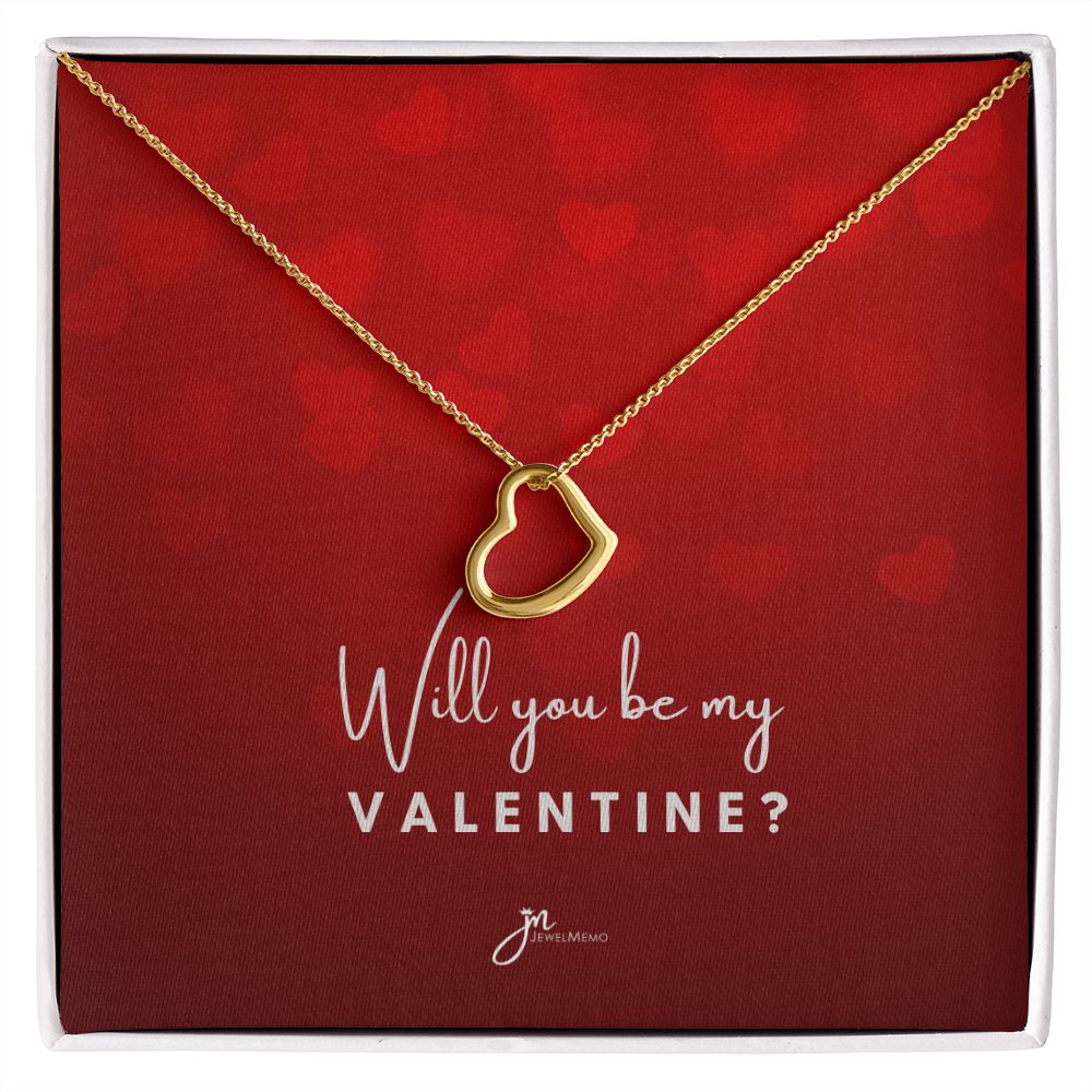 Will You Be My Valentine Heart Necklace