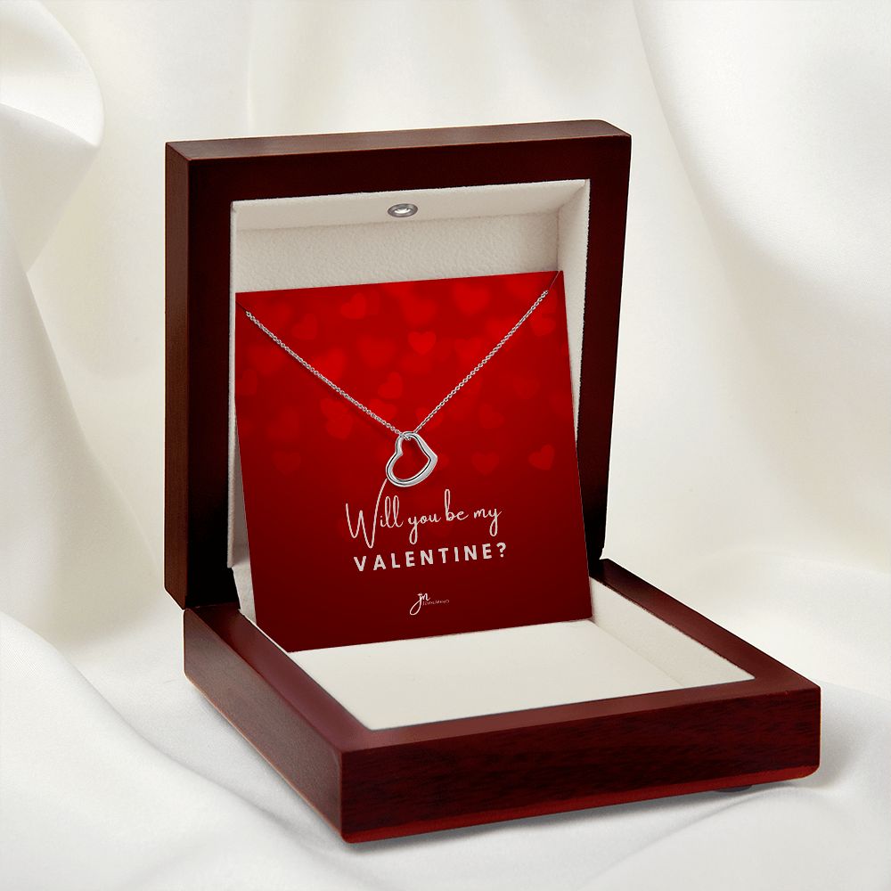 Will You Be My Valentine Heart Necklace