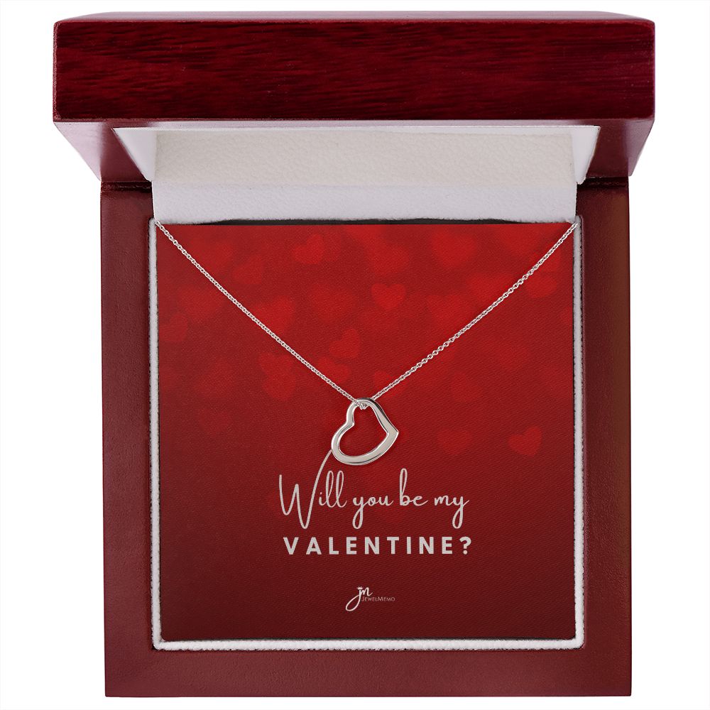 Will You Be My Valentine Heart Necklace
