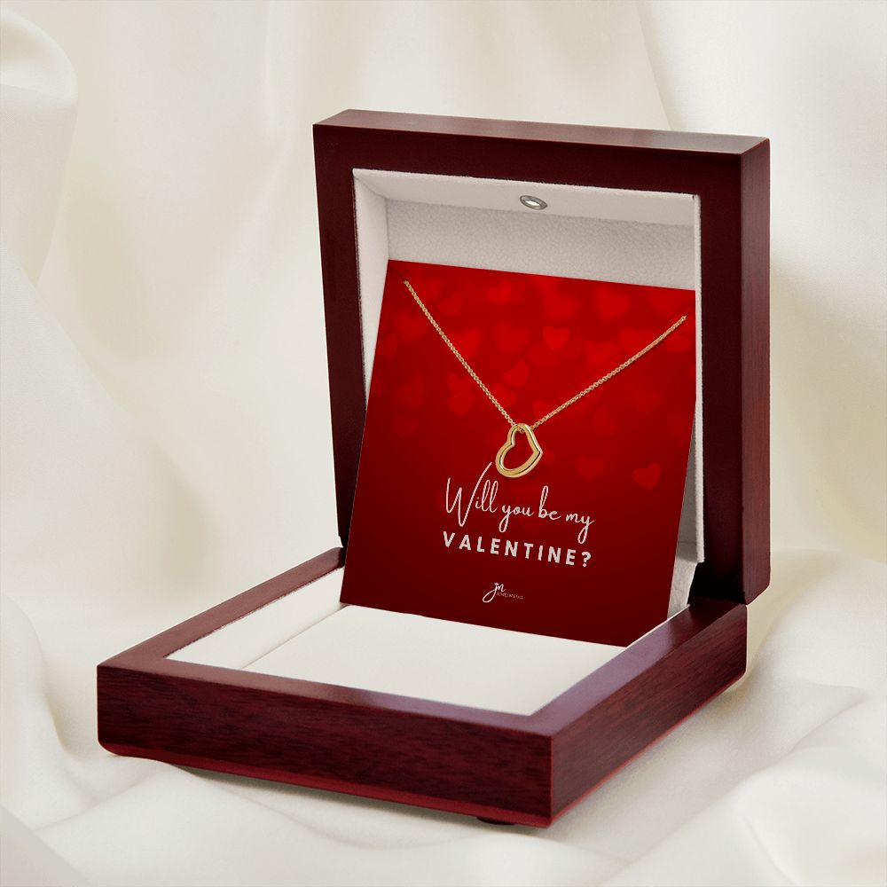 Will You Be My Valentine Heart Necklace