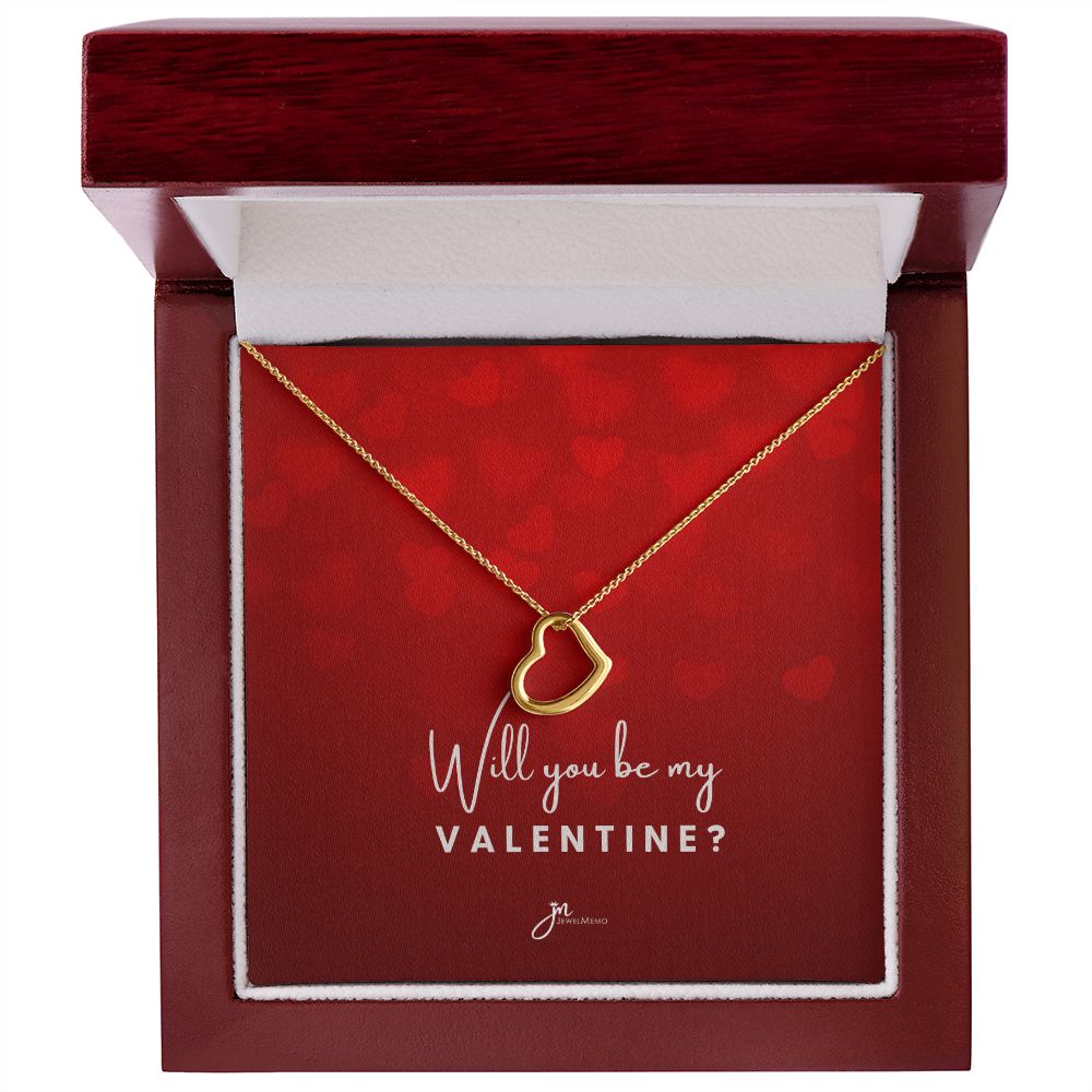Will You Be My Valentine Heart Necklace