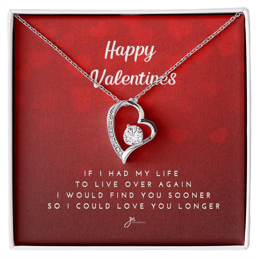 Happy Valentines Love Knot Necklace - Red Card