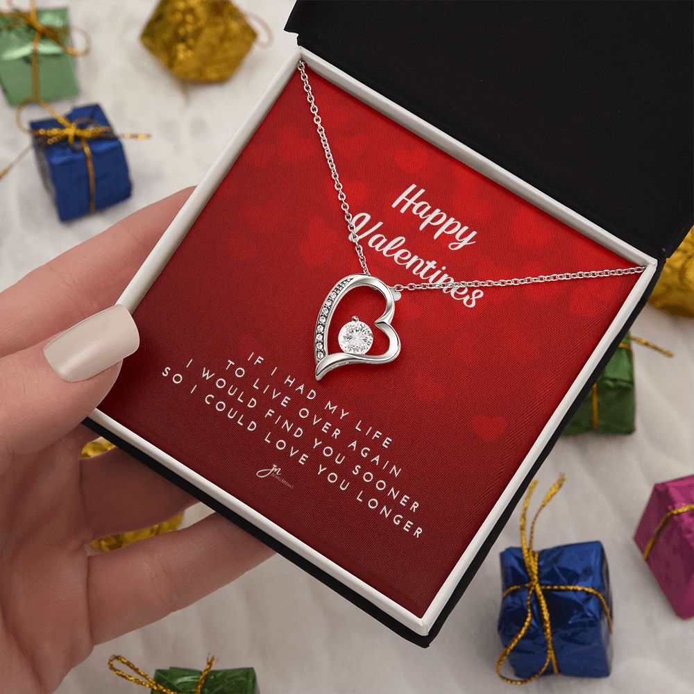 Happy Valentines Love Knot Necklace - Red Card