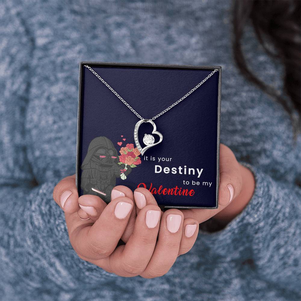 Destiny Valentine Forever Love Necklace - Blue Card