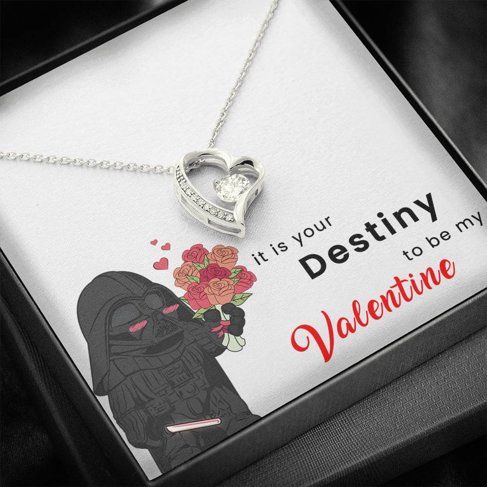 Destiny Valentine Forever Love Necklace - White Card
