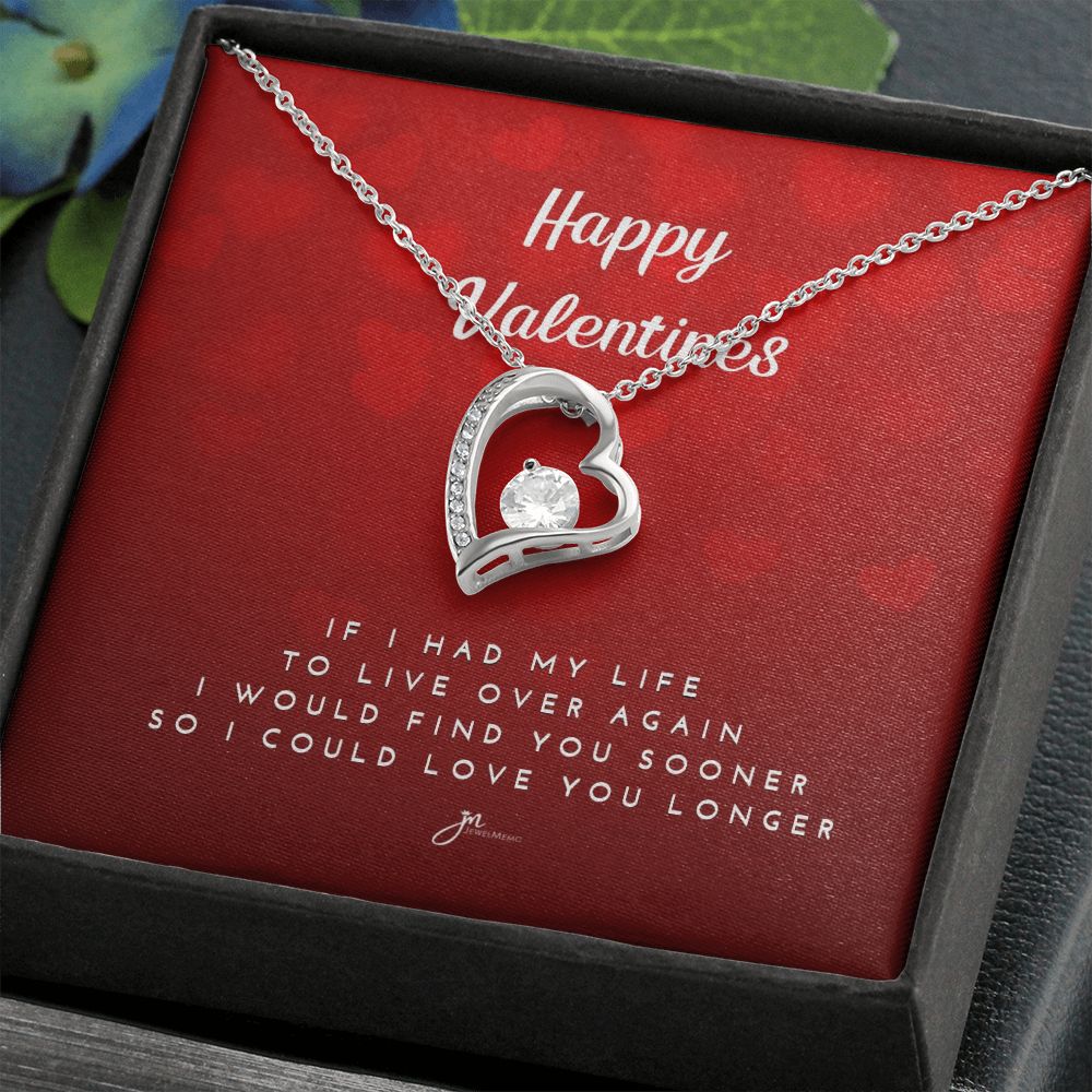 Happy Valentines Love Knot Necklace - Red Card