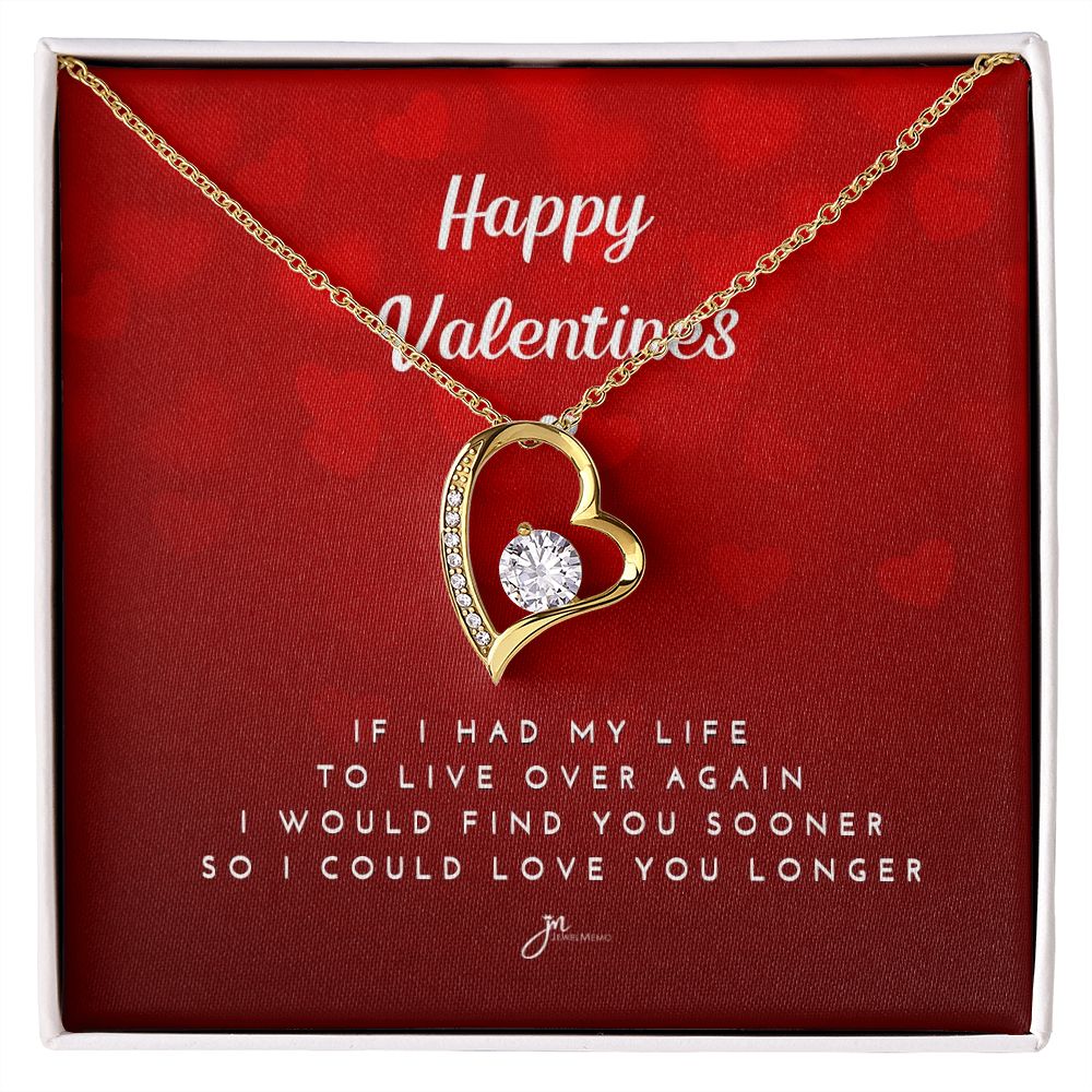 Happy Valentines Love Knot Necklace - Red Card