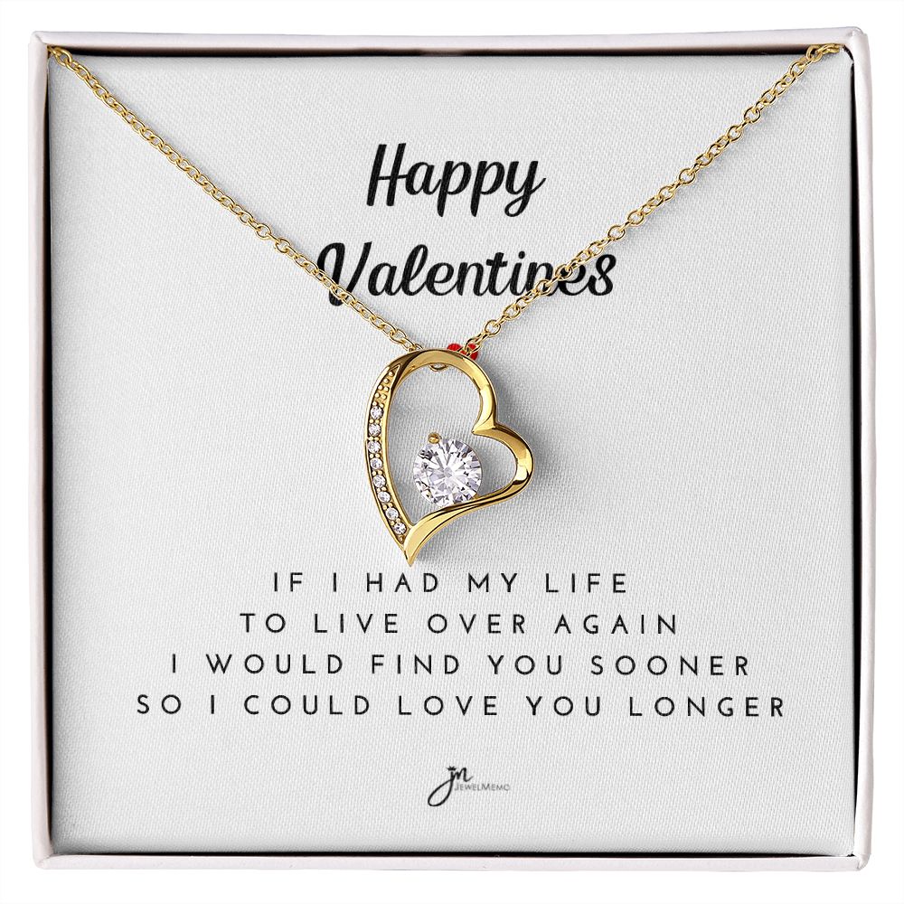 Happy Valentines Love Knot Necklace - White Card