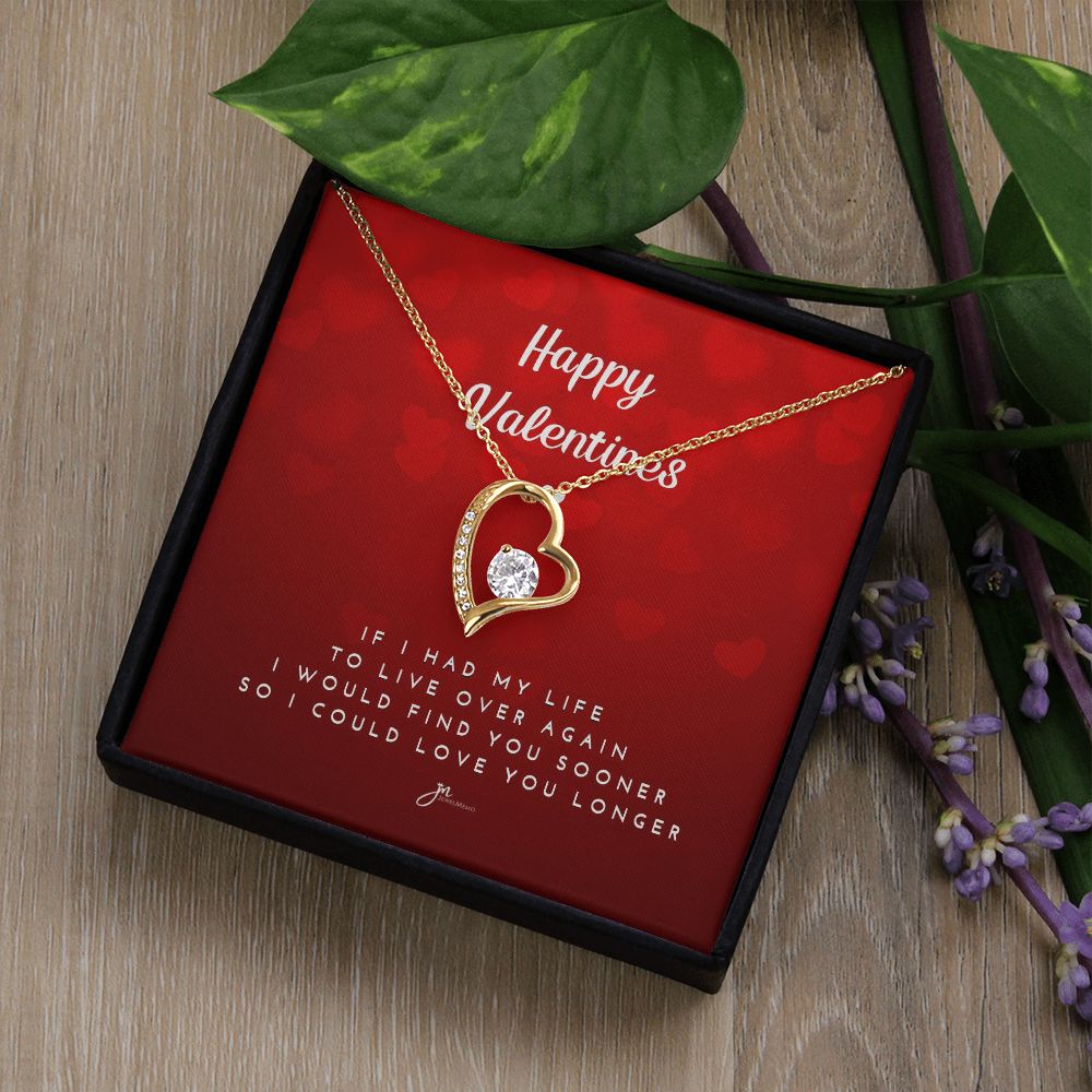 Happy Valentines Love Knot Necklace - Red Card