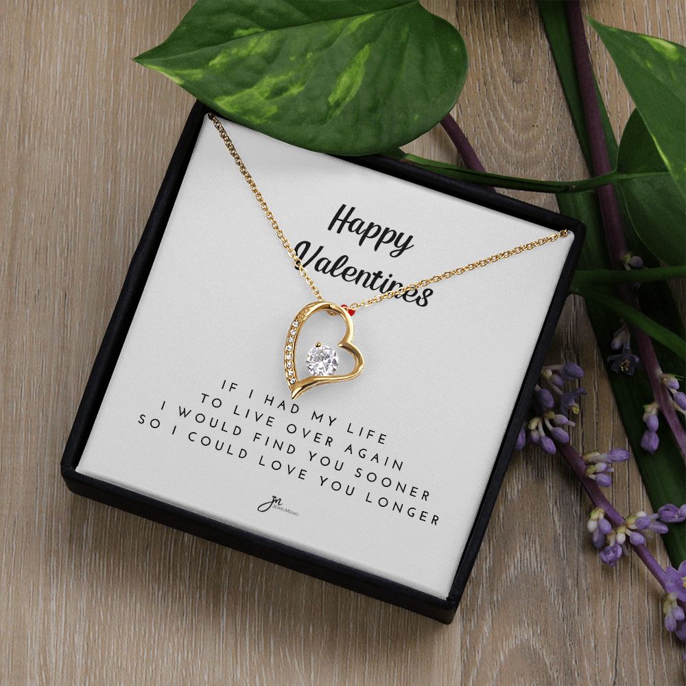 Happy Valentines Love Knot Necklace - White Card