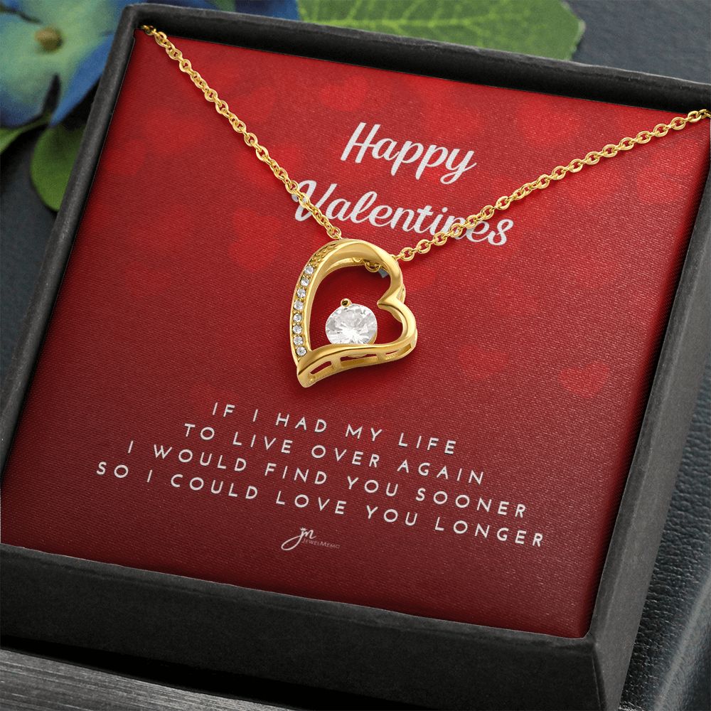 Happy Valentines Love Knot Necklace - Red Card
