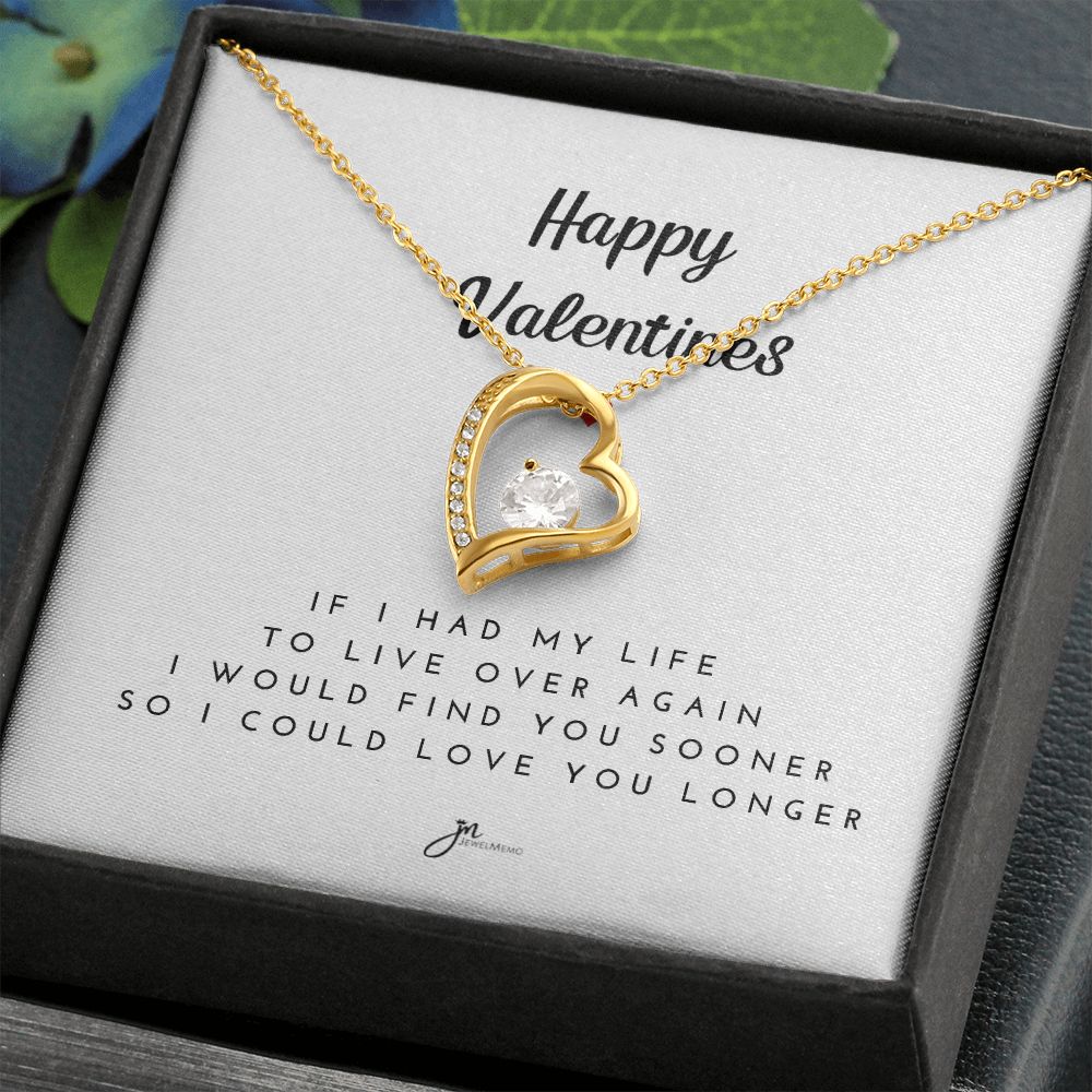 Happy Valentines Love Knot Necklace - White Card