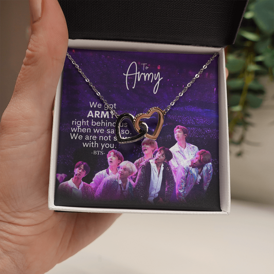 Got Army Right Behind Us Interlocking Hearts Necklace