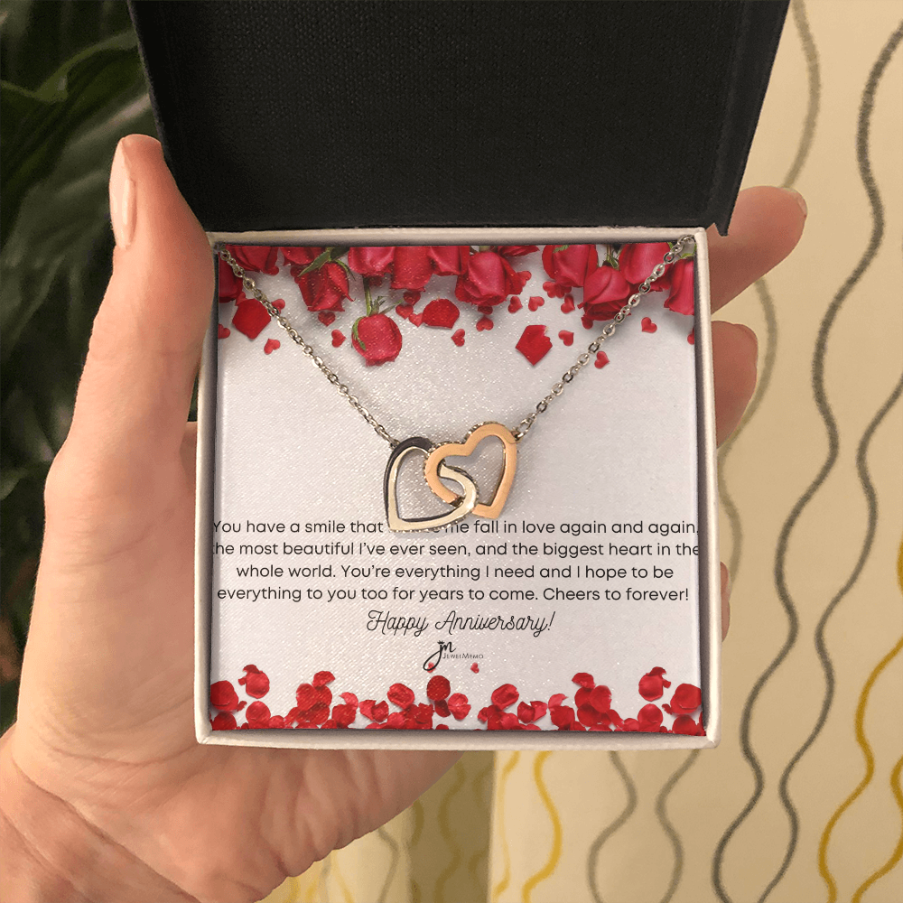 Interlocking Hearts Anniversary Necklace - You're Everything I Need