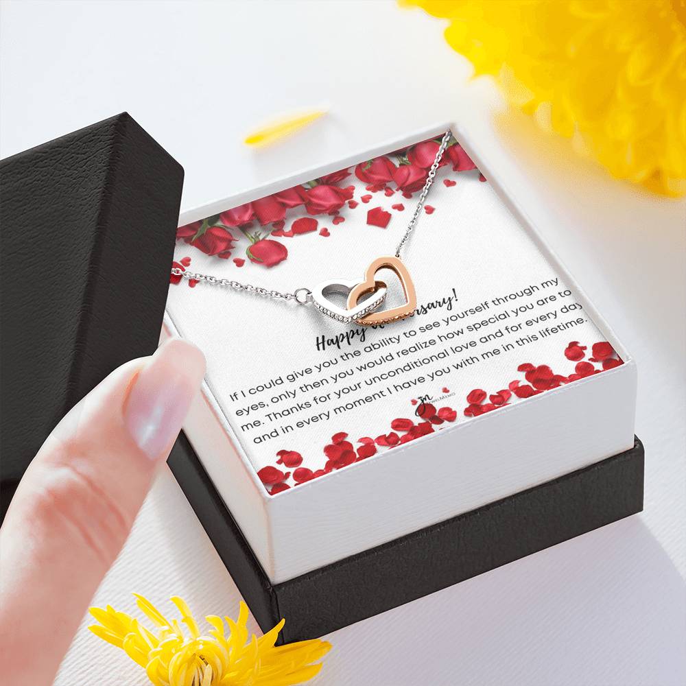 Anniversary Necklace - Interlocking Hearts Necklace