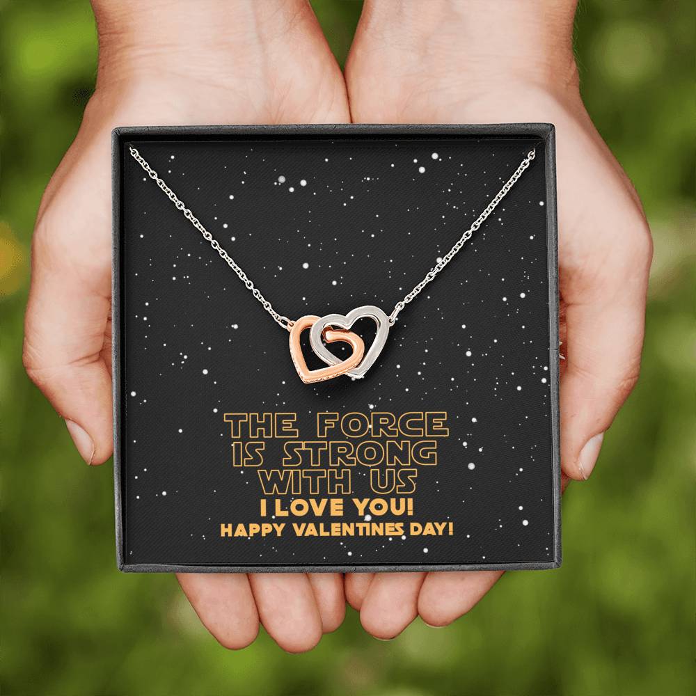 The Force Is Strong With Us Interlocking Hearts Necklace