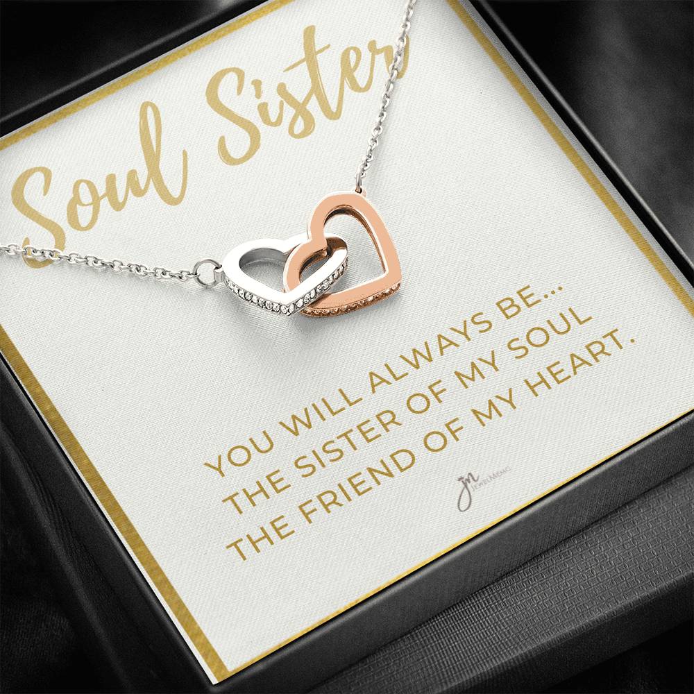 Soul Sister Interlocking Hearts Friendship Necklace