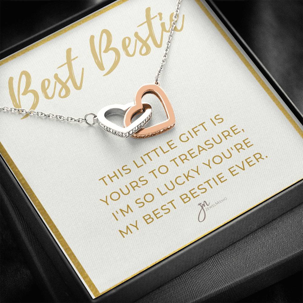 Best Bestie Interlocking Hearts Friendship Necklace
