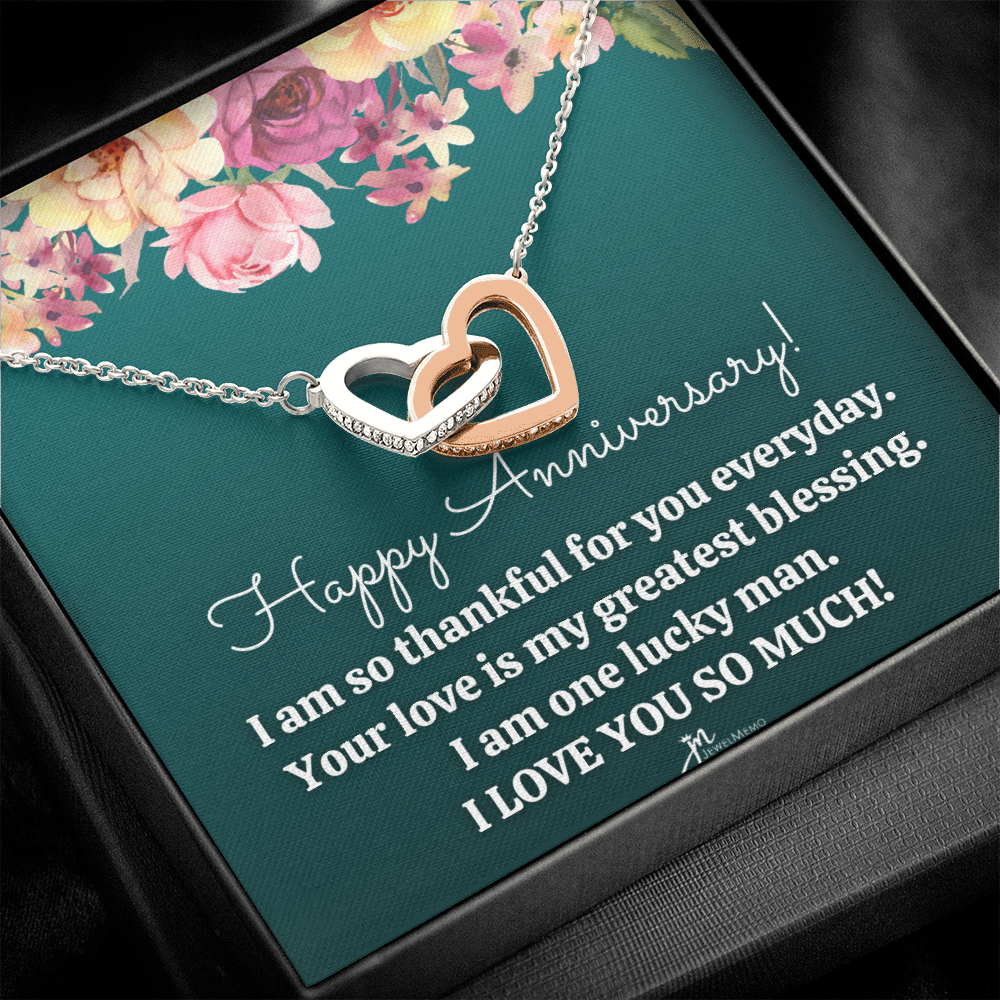 Interlocking Hearts Anniversary Necklace - Your Love Is My Greatest Blessing