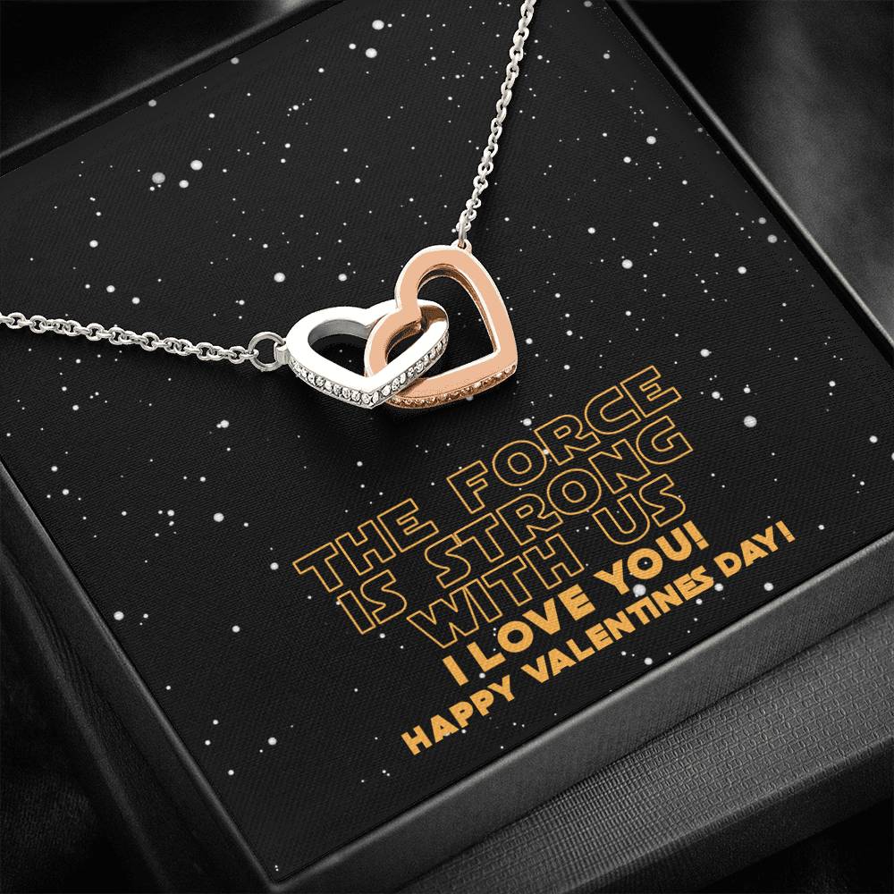 The Force Is Strong With Us Interlocking Hearts Necklace
