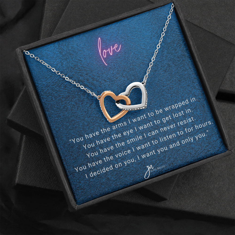 I Decided On You Interlocking Hearts Necklace