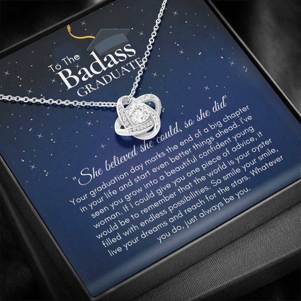 To The BadAss Graduate Love Knot Graduation Necklace V2