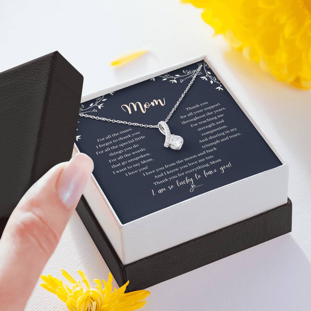 Mom Alluring Beauty Necklace -  I Love You From The Moon And Back